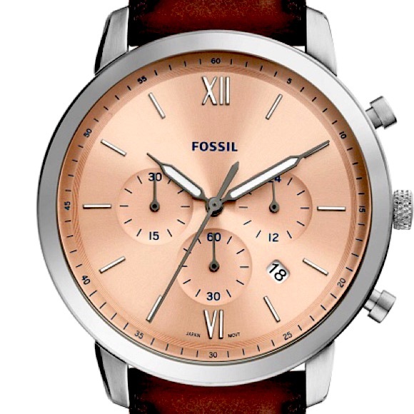 Gents Fossil Neutra Watch FS5982 Chapagne Rose Dial - Picture 1 of 13